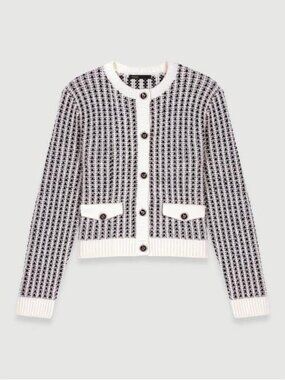 Maje Knit Cardigan (Black/Ecru)
